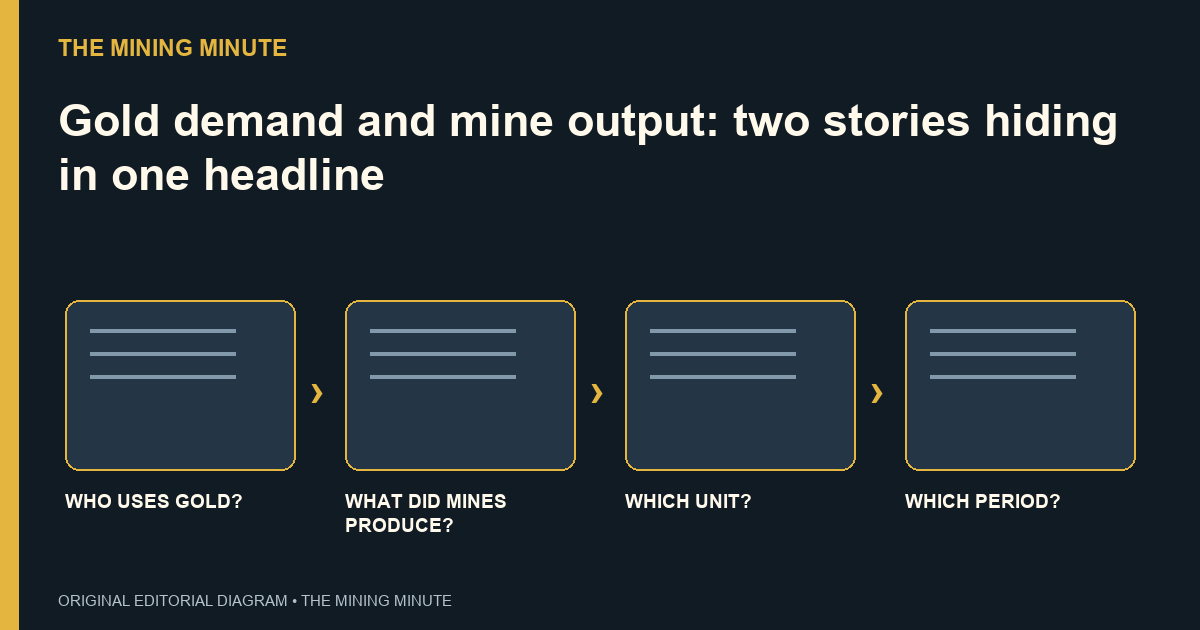 WHO USES GOLD? → WHAT DID MINES PRODUCE? → WHICH UNIT? → WHICH PERIOD?