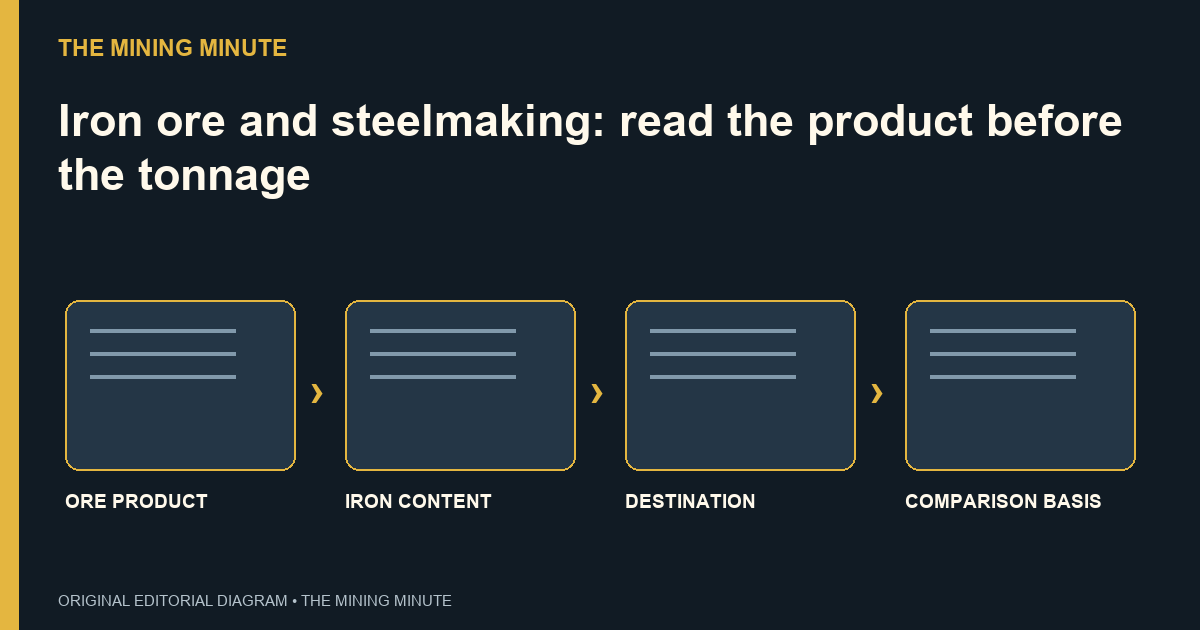 ORE PRODUCT → IRON CONTENT → DESTINATION → COMPARISON BASIS