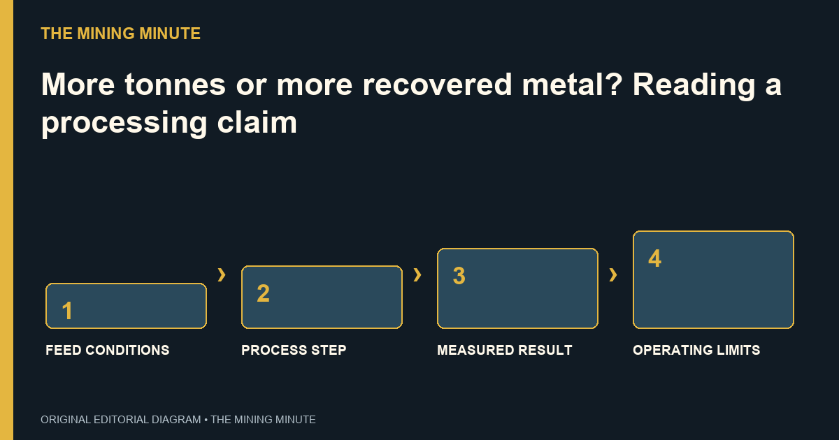 FEED CONDITIONS → PROCESS STEP → MEASURED RESULT → OPERATING LIMITS